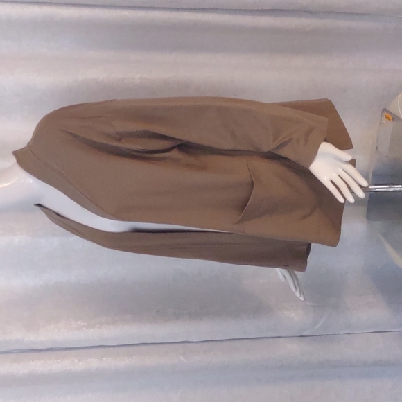 Eileen Fisher Tan Sand Beige Open Cardigan hand pockets organic cotton Jacket - Picture 4 of 8